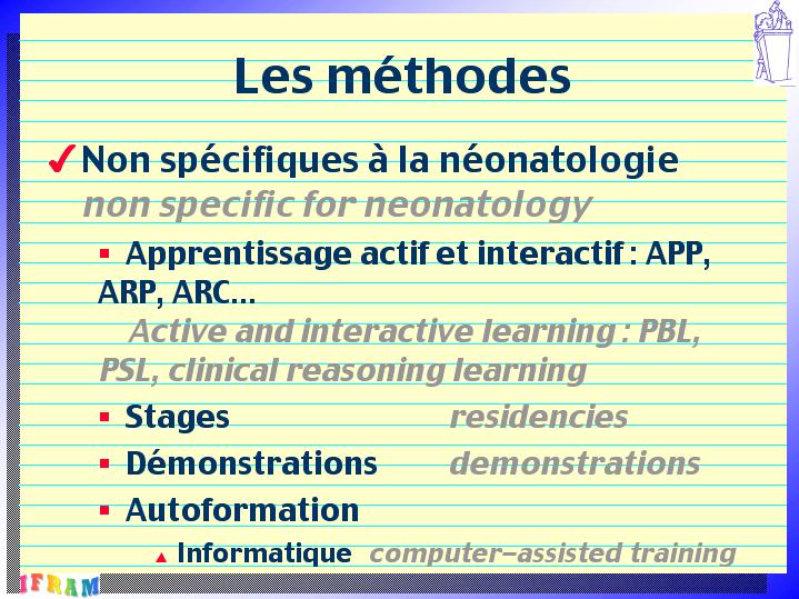 Enseignement de la NeoNatologie